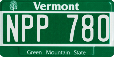 VT license plate NPP780