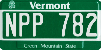 VT license plate NPP782