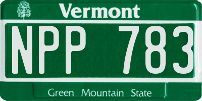VT license plate NPP783