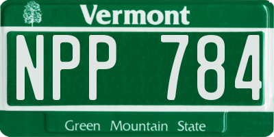 VT license plate NPP784