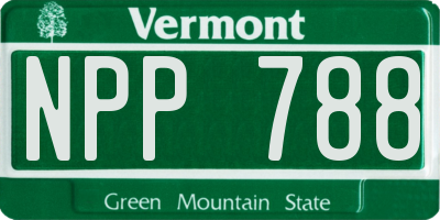 VT license plate NPP788