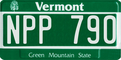 VT license plate NPP790