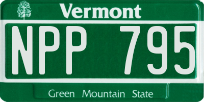 VT license plate NPP795