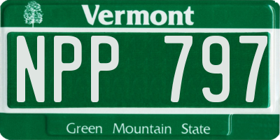 VT license plate NPP797