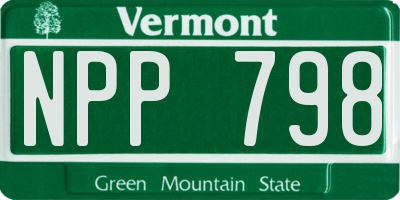 VT license plate NPP798