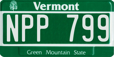 VT license plate NPP799