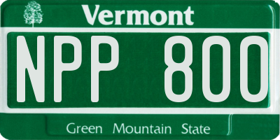 VT license plate NPP800