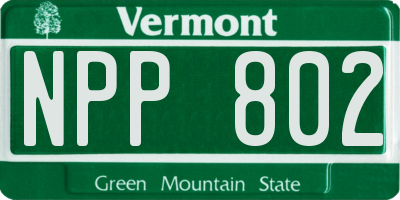 VT license plate NPP802