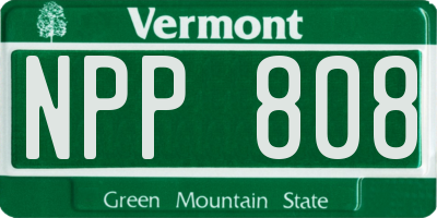 VT license plate NPP808