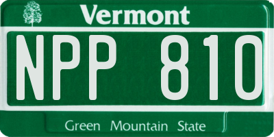 VT license plate NPP810
