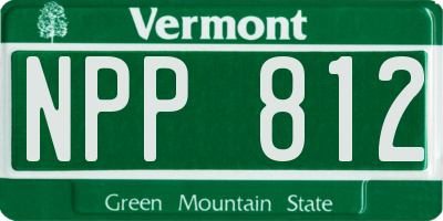 VT license plate NPP812
