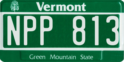 VT license plate NPP813