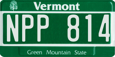 VT license plate NPP814