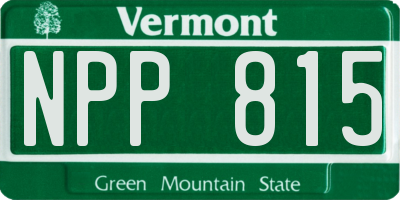 VT license plate NPP815