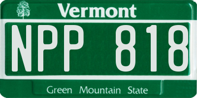 VT license plate NPP818