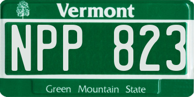 VT license plate NPP823