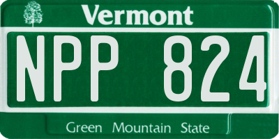 VT license plate NPP824