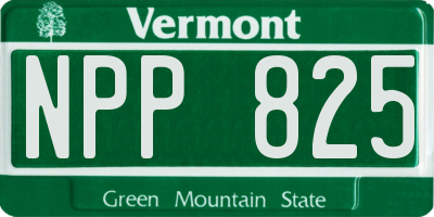 VT license plate NPP825