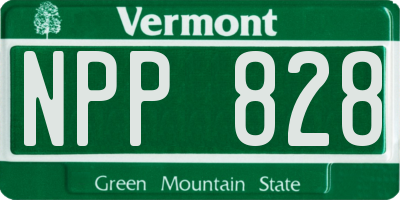 VT license plate NPP828