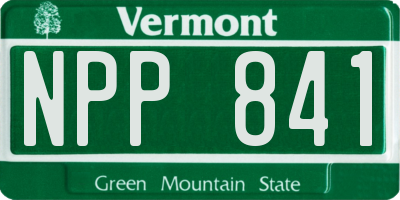 VT license plate NPP841