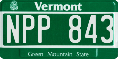 VT license plate NPP843
