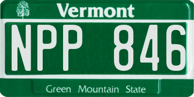 VT license plate NPP846