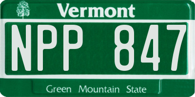 VT license plate NPP847