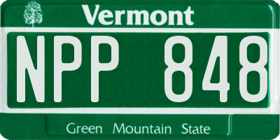 VT license plate NPP848