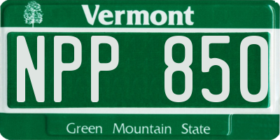 VT license plate NPP850