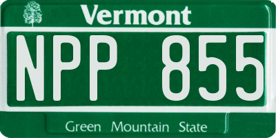 VT license plate NPP855