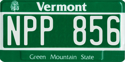 VT license plate NPP856