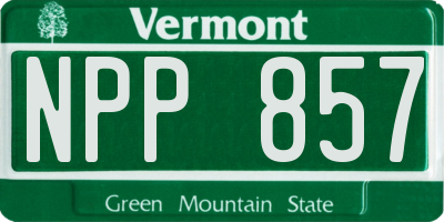 VT license plate NPP857