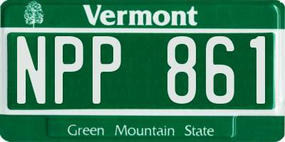 VT license plate NPP861
