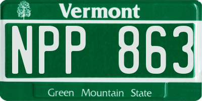 VT license plate NPP863
