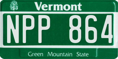 VT license plate NPP864