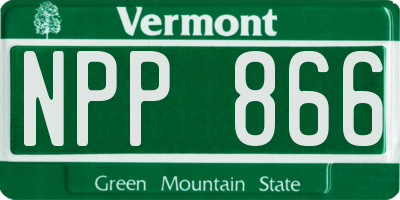 VT license plate NPP866