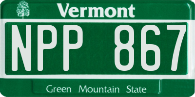 VT license plate NPP867