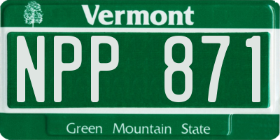 VT license plate NPP871
