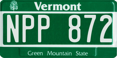 VT license plate NPP872
