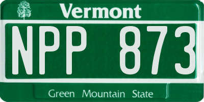 VT license plate NPP873