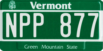 VT license plate NPP877