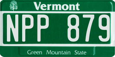 VT license plate NPP879