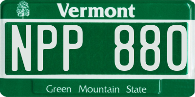 VT license plate NPP880