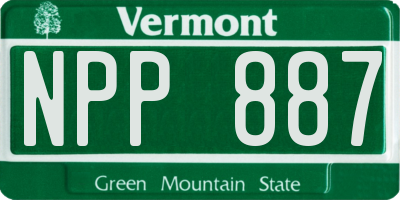 VT license plate NPP887