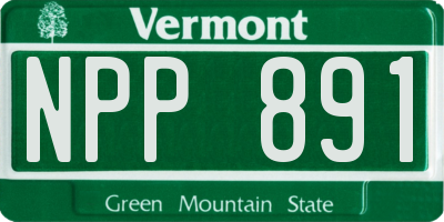 VT license plate NPP891