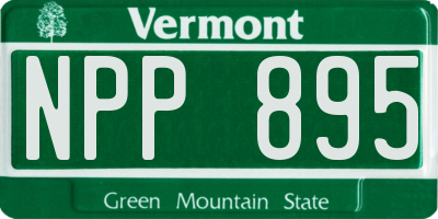 VT license plate NPP895