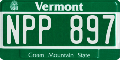 VT license plate NPP897