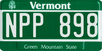 VT license plate NPP898