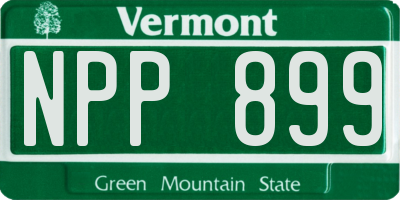 VT license plate NPP899
