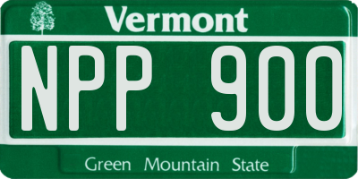 VT license plate NPP900